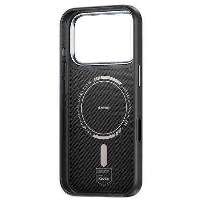 Кевларовый чехол Benks ArmorPro для iPhone 17 Pro (MagSafe) (Накладка Черный Карбон)