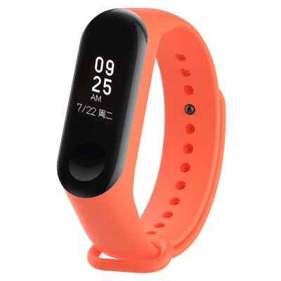 Браслет для фитнес трекера Xiaomi Mi Band 3, Mi Band 4 Силикон (копия) (Браслет Xiaomi Силикон Оранжевый)