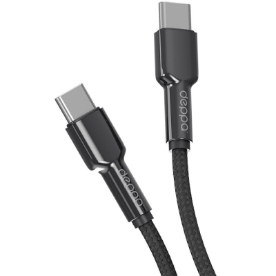 Кабель USB-C to USB-C Deppa Elite Cable 1 м (Плетеный) (Кабель Deppa Черный)