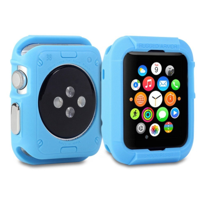 Чехол NVC для Apple Watch 42mm Накладка Силикон (Чехол Apple Watch 42 mm NVC Накладка Голубой)