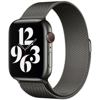 Браслет стальной WiWU Minalo для Apple Watch 42, 44, 45mm (Браслет для Apple Watch Миланский Черный)