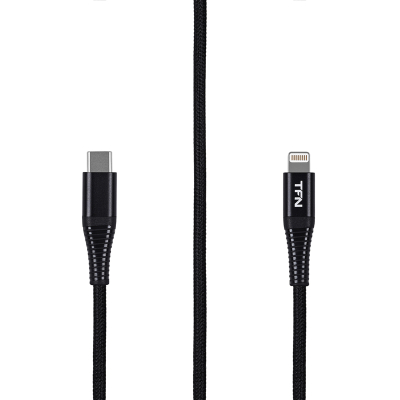 Кабель USB-C to Lightning TFN 1м (Плетеный) (Кабель TFN Черный)