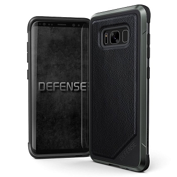 Чехол Samsung S8 Накладка X-Doria Defense Lux Black Leather