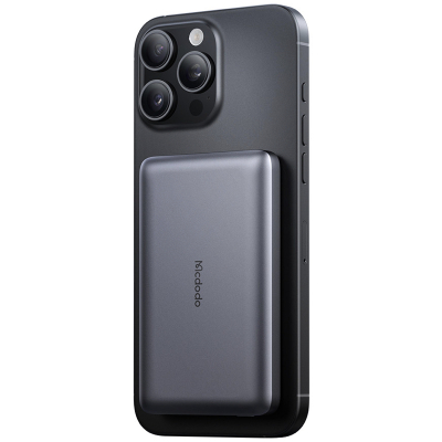 Беспроводной магнитный Power Bank Mcdodo MC-465, 10.000 мАч, 20 ватт, ультратонкий, MagSafe (Внешний аккумулятор Mcdodo Черный)