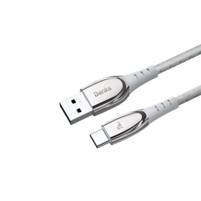 Кабель Benks D40 USB-A - USB-C (25W) Zinc Alloy (Кабель USB-C Benks Белый)