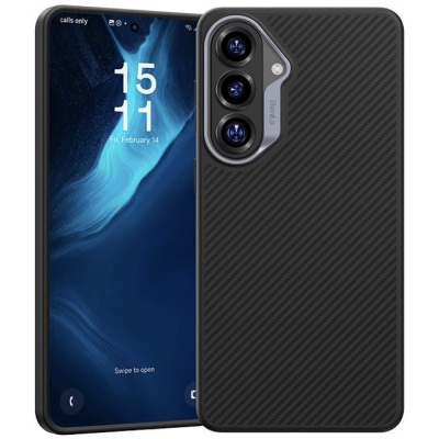 Кевларовый чехол Benks ArmorPro для Samsung S26+ (MagSafe) (Накладка Черный Карбон)