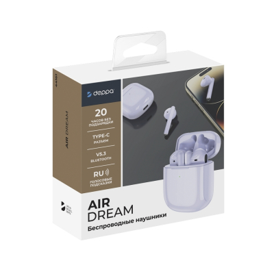 Наушники беспроводные Deppa Air Dream (Наушники Deppa Лавандовый)