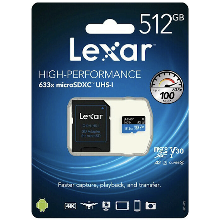 Флешка Lexar High-Performance, Micro SDXC, 512 ГБ