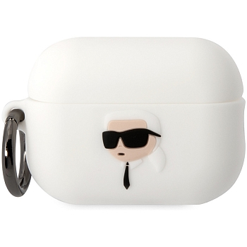 Чехол силиконовый для AirPods (2-го поколения) Karl Lagerfeld Silicone case with ring NFT 3D Karl