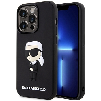 Чехол iPhone 15 Pro Max Накладка Пластик Karl Lagerfeld 3D Rubber NFT Karl Ikonik Hard 