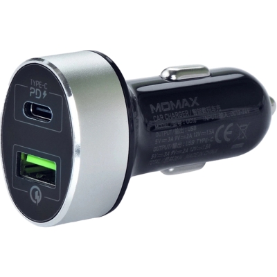Автомобильное ЗУ USB+USB-C Momax UC10 36W (Автомобильное ЗУ Momax Черный)