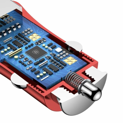 Автомобильное ЗУ Универсальный 2 USB Выход Baseus Gentleman 4.8A (Автомобильное ЗУ Baseus Красный)