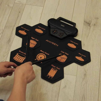 Портативная барабанная установка Anysen (Ударная установка Anysen Черный)