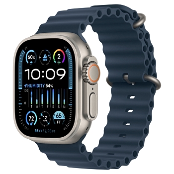 Apple Watch Ultra 2 (49mm) Корпус из Титана браслет Ocean Band Синий