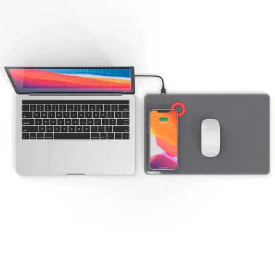 Коврик для мыши Ji Jiang с беспроводной зарядкой смартфона (Коврик для мыши Xiaomi JI JIANG Темно-Синий)