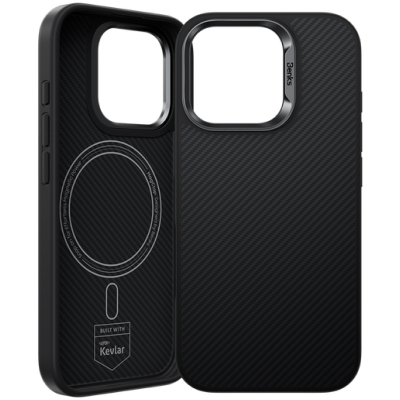 Кевларовый чехол Benks ArmorPro для iPhone 16 Pro (MagSafe) (Накладка Черный Карбон)