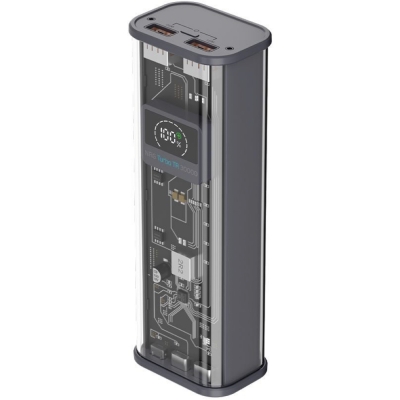 Внешний аккумулятор Deppa NRG Crystal 30000 mAh 22.5W (Внешний аккумулятор Deppa Прозрачный Черный)