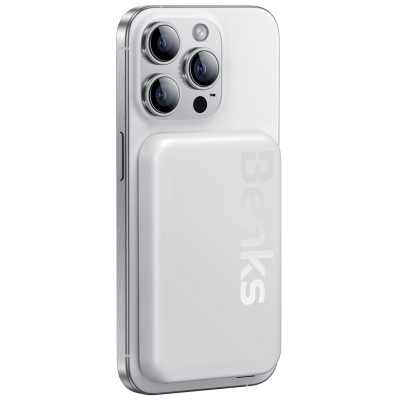 Беспроводной Power Bank Benks MP10, 6.000 мАч, MagSafe (Внешний аккумулятор Benks Белый)