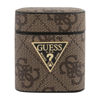 Чехол кожаный Guess 4G with metal logo для AirPods