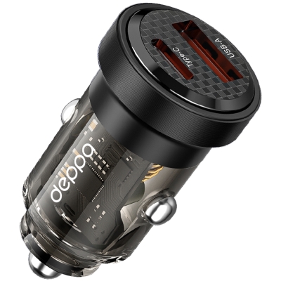 Автомобильное ЗУ Deppa Crystal USB-A+USB-C (QC3.0+PD) 30 ватт