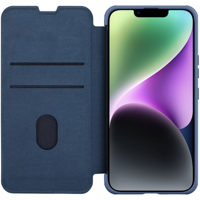 Чехол iPhone 14 Книжка Боковая Nillkin Qin Pro Cloth version (iPhone 14 Книжка Боковая Nillkin Синий)