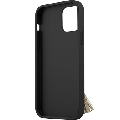 Чехол iPhone 12 Pro Max Накладка Пластик Guess Saffiano+Ring (iPhone 12 Pro Max Накладка Черный)