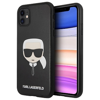 Чехол iPhone 11 Накладка Кожа Karl Lagerfeld Leather Head Hard