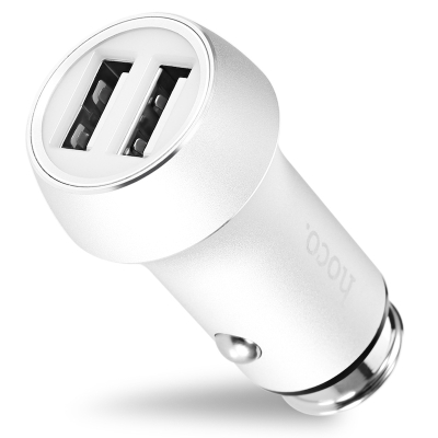 Автомобильное ЗУ Универсальный 2 USB Выход Hoco Z7 (Универсальный 2 USB Выход Hoco Z7 Серебро)