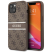 Чехол iPhone 13 Накладка Кожзам Guess Stripe Printed Logo Hard (iPhone 13 Накладка Кожзам Guess Коричневый)