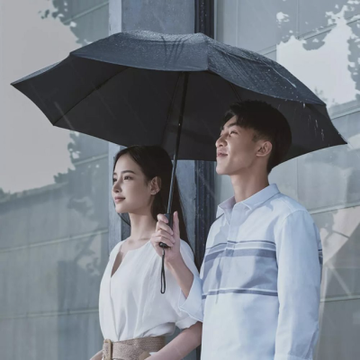 Зонт с фонариком 90 Points Automatic Reverse Folding Umbrella (Зонт Xiaomi Черный)