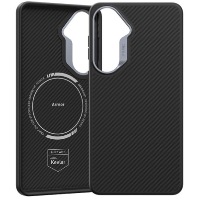 Кевларовый чехол Benks ArmorPro для Samsung S26+ (MagSafe) (Накладка Черный Карбон)