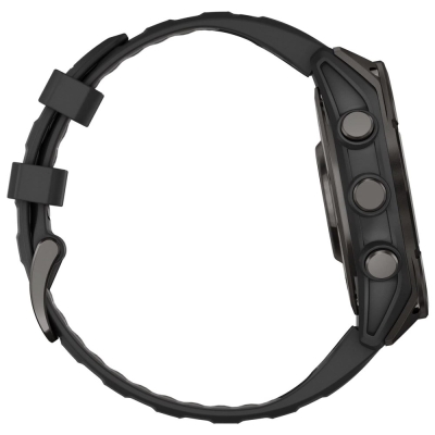 Garmin Fenix 8 47mm Amoled Sapphire, Титановый корпус, Черный силиконовый ремешок (Часы Garmin Черный)