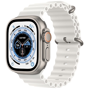 Apple Watch Ultra (49mm) Корпус из Титана, браслет Ocean Band Белый