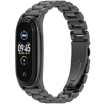 Браслет для фитнес трекера Xiaomi Mi Band 5 Металл, Блочный