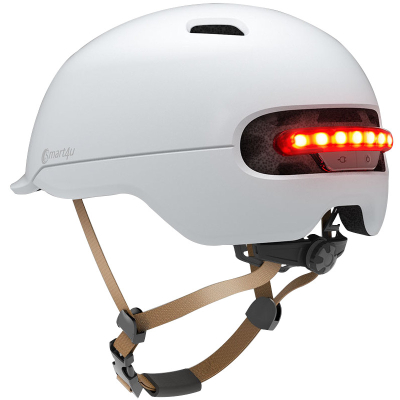 Велосипедный шлем Smart4u SH50 с подсветкой (Велосипедный шлем Xiaomi Белый)