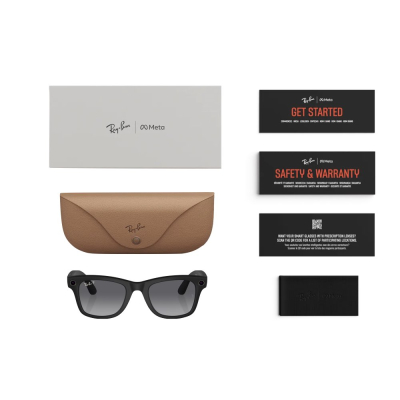 Умные очки Ray-Ban Wayfarer, черная матовая оправа, Поляризационные: Градиент Графитовые, M (Очки Ray-Ban Черный)