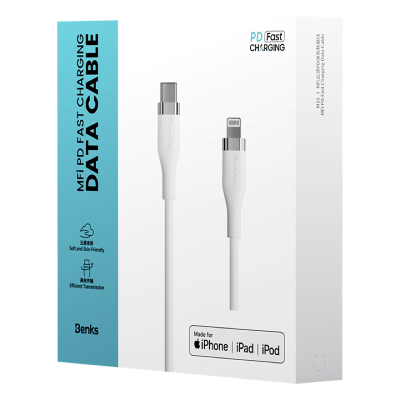 Кабель Benks M19, USB-C → Lightning, длина 2 м (Кабель Benks Розовый)