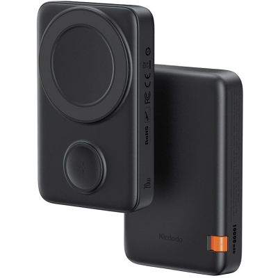 Беспроводной Power Bank Mcdodo MC-146, 10.000 мАч, 20 ватт, для Apple Watch и подставкой, MagSafe (БЗУ 2-в-1 Mcdodo Черный)