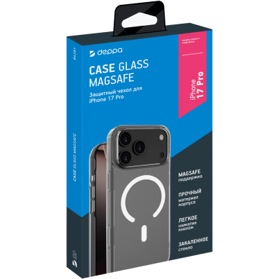 Чехол Deppa 84281 Glass для iPhone 17 Pro (MagSafe) (Чехол Deppa Прозрачный)