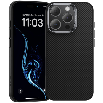 Кевларовый чехол Benks ArmorLite для iPhone 16 Pro (MagSafe) (Накладка Черный Карбон)