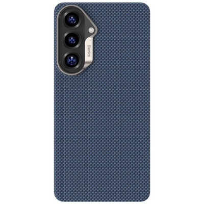 Кевларовый чехол Benks ArmorTint для Samsung S26+ (MagSafe) (Накладка Черно-Синий Карбон)