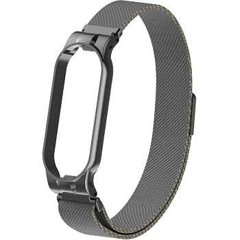 Браслет для фитнес трекера Xiaomi Mi Band 5 Металл Миланский сетчатый