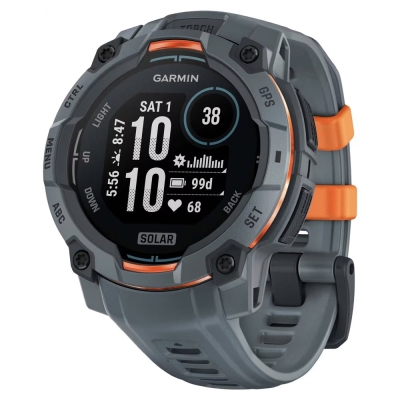 Garmin Instinct 3 45mm Solar Темно-Серый корпус, Темно-Серый силиконовый ремешок