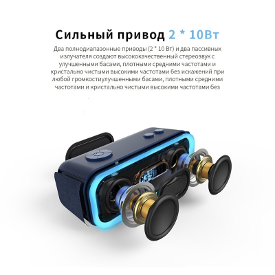 Аудиоколонка DOSS SoundBox Pro Черный (Колонка DOSS SoundBox Pro Черный)