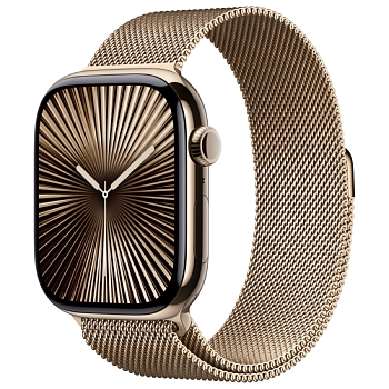 Apple Watch Series 10 (42mm) Золотой титан, Milanese Loop