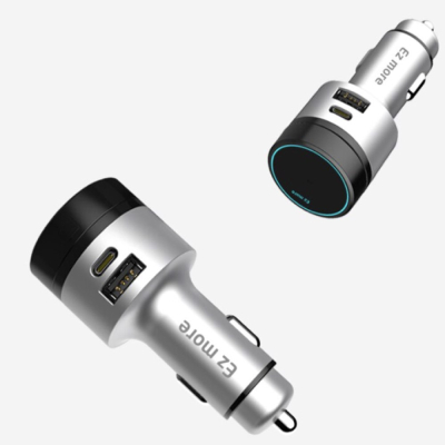Автомобильное ЗУ + FM Трансмиттер Ez More Ti10 (Автомобильное ЗУ + FM Трансмиттер Xiaomi Серебро)