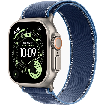 Apple Watch Ultra 3 (49mm) Натуральный титан, Trail Loop, Cиний (без RuStore)