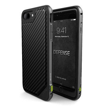 Чехол iPhone 7 Plus Накладка X-Doria Defense Lux Black Carbon