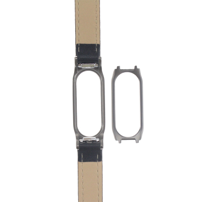 Браслет для фитнес трекера Xiaomi Mi Band 2 Кожзам (Ремешок Mi Band 2 Кожзам Черный)