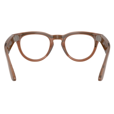 Умные очки Ray-Ban Headliner, Глянцевая карамельная оправа, Фотохромные линзы: Clear to Sapphire, M (Очки Ray-Ban Коричневый)